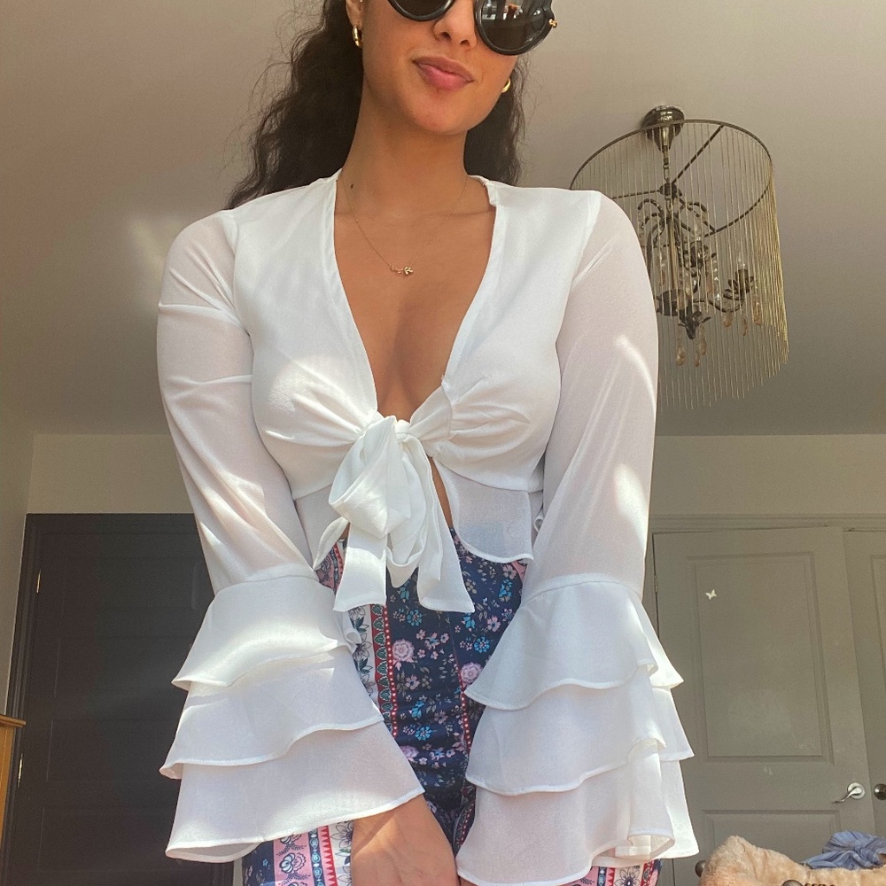 Ivory Chiffon-like top #SummerSeason
